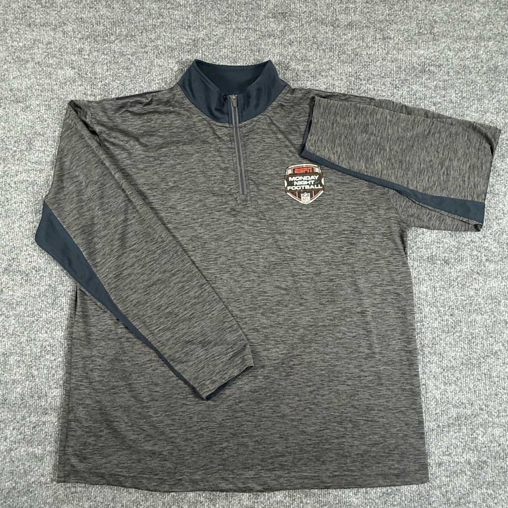 ESPN Monday Night Football Shirt Mens XL Gray NFL Football Quarter Zip Pullover - Picture 3 of 13